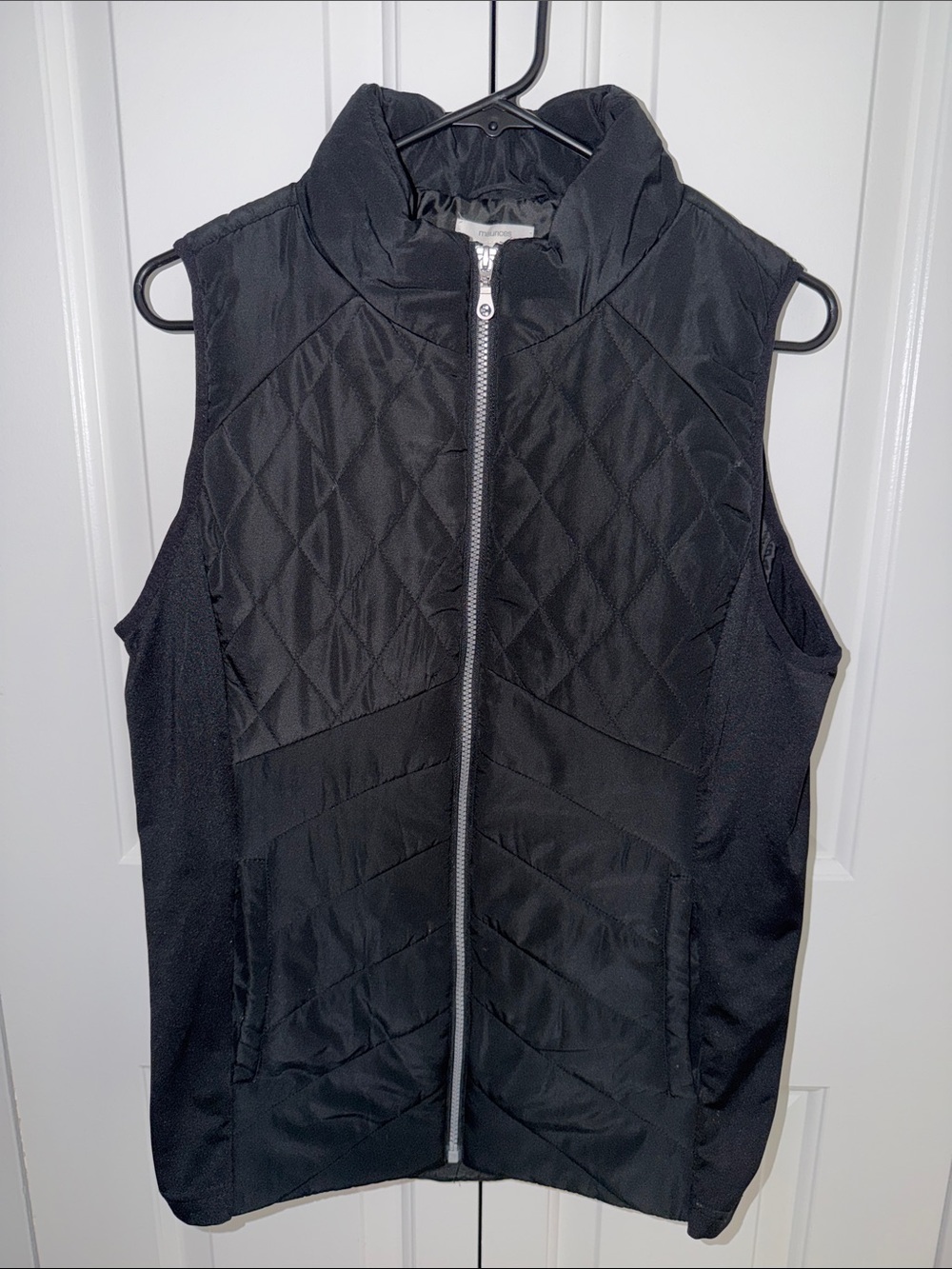 Maurices Women's Black Quilted Zip-Front Vest